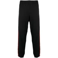 44 label group pantalon de jogging en coton à bande logo - noir