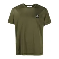 stone island t-shirt en coton à patch logo - vert