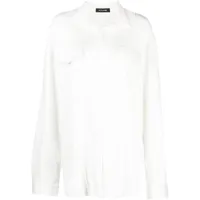 styland chemise longue à design ouvert - blanc