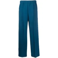 jil sander pantalon droit à plis marqués - bleu