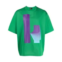 kolor t-shirt en coton à logo imprimé - vert