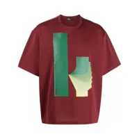 kolor t-shirt en coton à logo imprimé - rouge