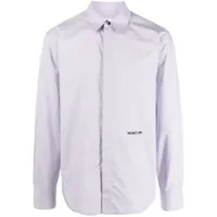helmut lang chemise en coton à logo brodé - violet