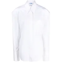 mugler chemise en coton à dos ouvert - blanc
