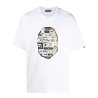 a bathing ape® t-shirt en coton à logo imprimé - blanc