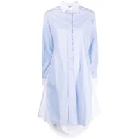 r13 robe-chemise nouée à manches longues - bleu