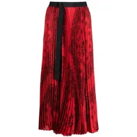 sacai jupe plissée à fleurs - rouge