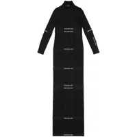 balenciaga robe longue en coton à empiècements - noir