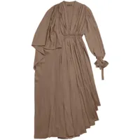 balenciaga robe longue asymétrique à design drapé - marron