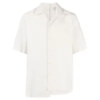 lanvin chemise asymétrique à rayures en coton - blanc