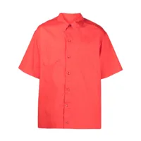 simone rocha chemise en coton à manches courtes - rouge