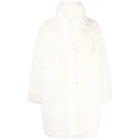 giuseppe di morabito manteau en fourrure artificielle à simple boutonnage - blanc