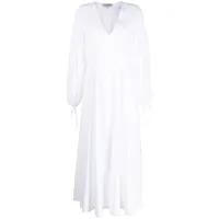 lee mathews robe longue soho à col v - blanc