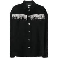 rotate birger christensen chemise à ornements en cristal - noir