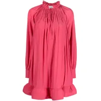 lanvin robe courte charmeuse volantée - rose