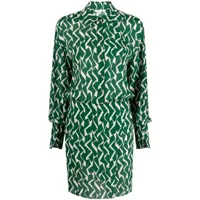 patrizia pepe robe-chemise à imprimé graphique - vert