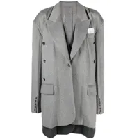 rokh manteau à patch logo - gris