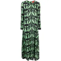 la doublej robe longue à motif abstrait - vert