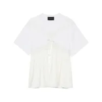simone rocha t-shirt en coton à détails en dentelle - blanc