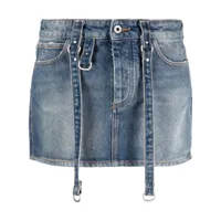 off-white minijupe en jean à patch logo - bleu
