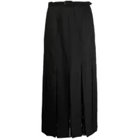 gabriela hearst jupe en lin edith à design plissé - noir