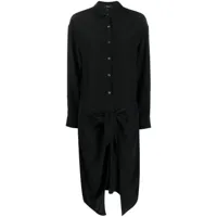 theory robe-chemise sarong à design drapé - noir