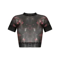 ottolinger chemise en mesh à motif abstrait - noir