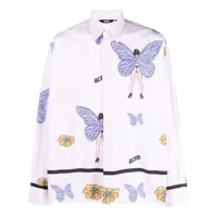 gcds chemise en coton à imprimé papillon - rose