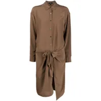 theory robe-chemise sarong à design drapé - marron