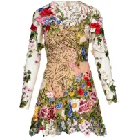 oscar de la renta robe courte unfinished floral - multicolore