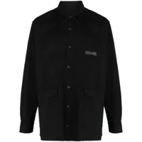 gcds chemise en coton à patch logo - noir