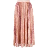twinset jupe plissée à détail de dentelle - rose