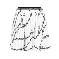 versace jeans couture minijupe plissée à imprimé necklace - blanc