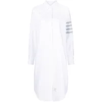 thom browne robe-chemise en coton à 4 bandes signature - blanc