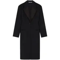 stella mccartney manteau en laine à simple boutonnage - noir