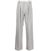 ermanno firenze pantalon ample à bords contrastants - gris