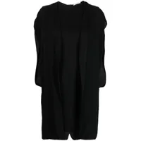 the row robe courte en soie à design drapé - noir