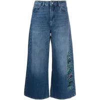 karl lagerfeld jeans jean ample à coupe courte - bleu
