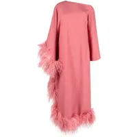 taller marmo robe longue ubud extravaganza à plumes - rose