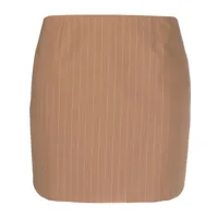 semicouture jupe courte à fines rayures - marron
