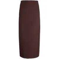 semicouture jupe mi-longue à taille haute - marron