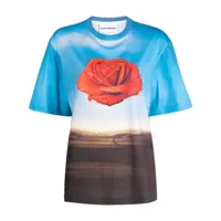 rabanne x salvador dali t-shirt à imprimé meditative rose - multicolore