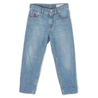 brunello cucinelli kids jean taille normale à coupe droite - bleu
