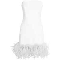 16arlington robe courte minelli à ornement de plumes - blanc
