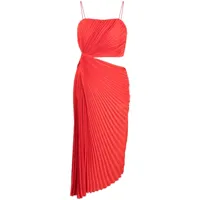 alice + olivia robe asymétrique fayeth à design plissé - rouge