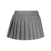 there was one jupe-short en laine à design plissé - gris