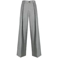 there was one pantalon droit en laine à fines rayures - gris