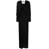giuseppe di morabito robe drapée à appliqué fleur - noir