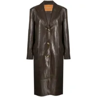 rejina pyo manteau kara en cuir artificiel - marron