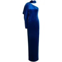 jean-louis sabaji robe longue à une épaule - bleu